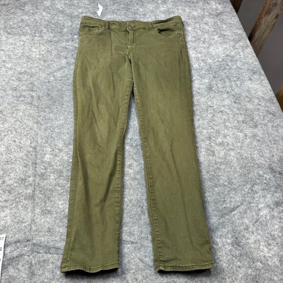 Kut from the Kloth Jeans Womens Size 16 Green Straight Denim Cotton Stretch - Picture 2 of 11